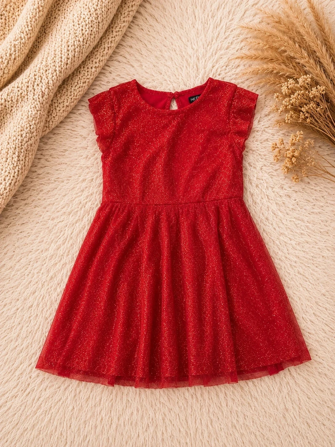 robe rouge scintillante marque In Extenso taille 4 ans.